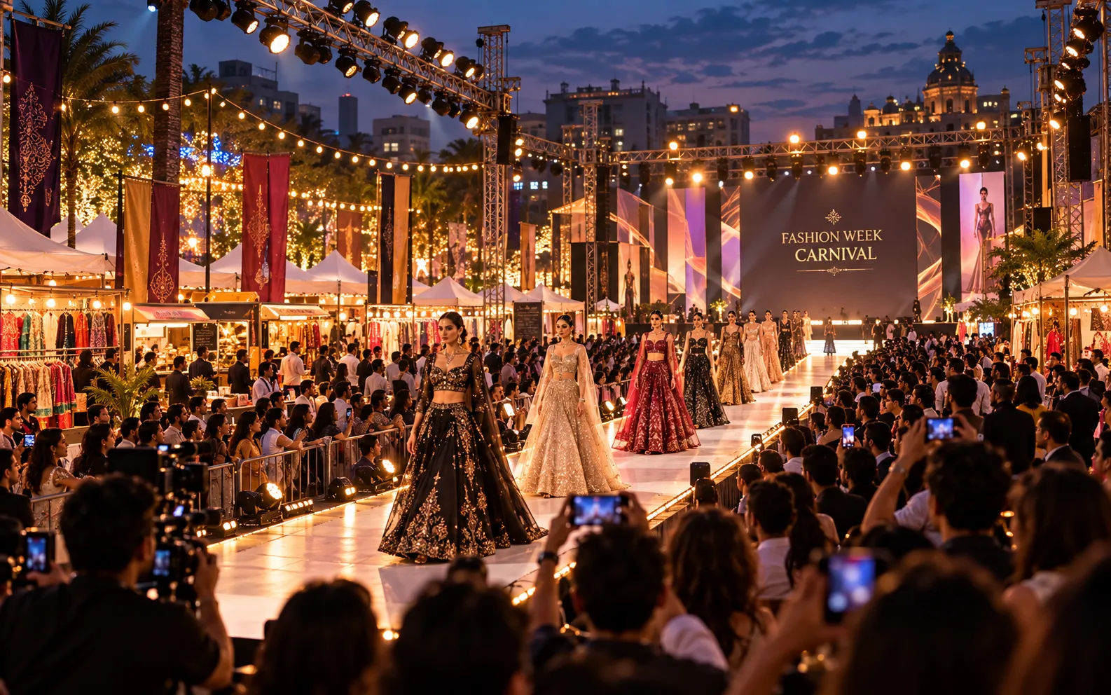 Crowds at the Bengaluru fashion carnival